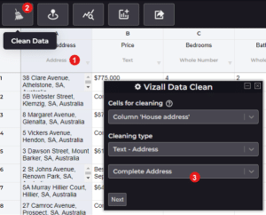 Use the data cleaner to find any errors in your spreadsheet, such as incorrectly spelt addresses or suburbs.