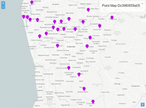 When you create a point map, it should automatically load with the locations already popping up on your map.