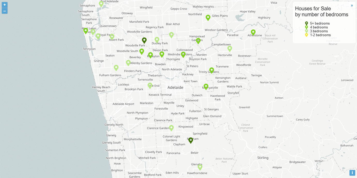 An example point map created in Vizall